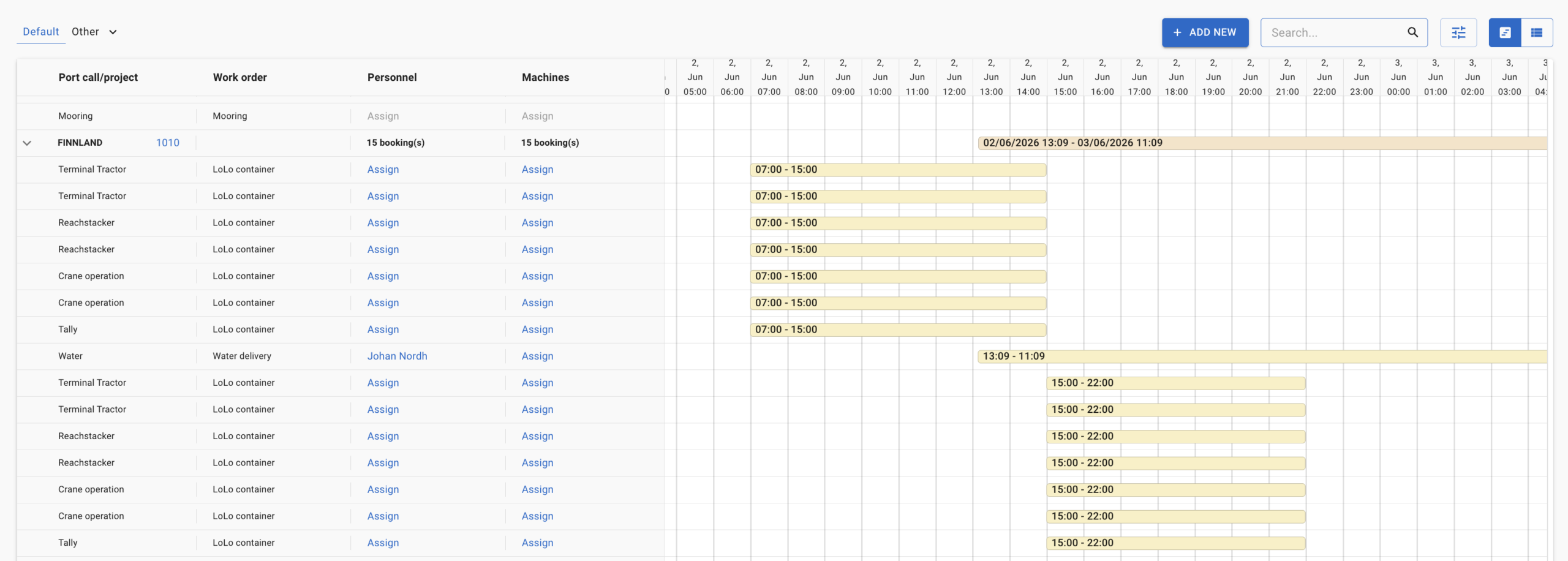 Tasks in calendar view